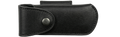 Étui cuir naturel pour couteau pliant L'âme des montagnes – port ceinture horizontal ou vertical – noir.