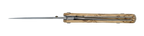 Couteau pliant Fjord – lame Carbonox ultra-tranchante 90mm – manche bouleau nordique – fabriqué en France - vue dessous.