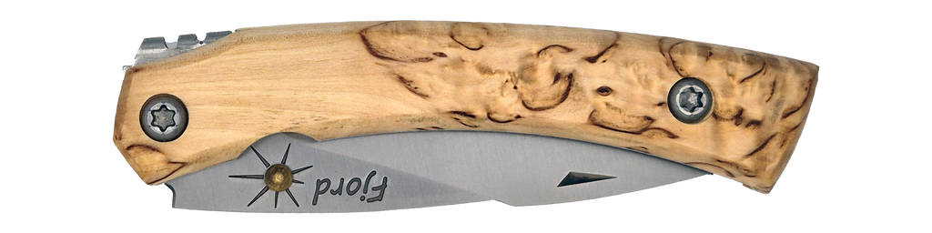 Couteau pliant Fjord – lame Carbonox ultra-tranchante 90mm – manche bouleau nordique – fabriqué en France - vue plié.