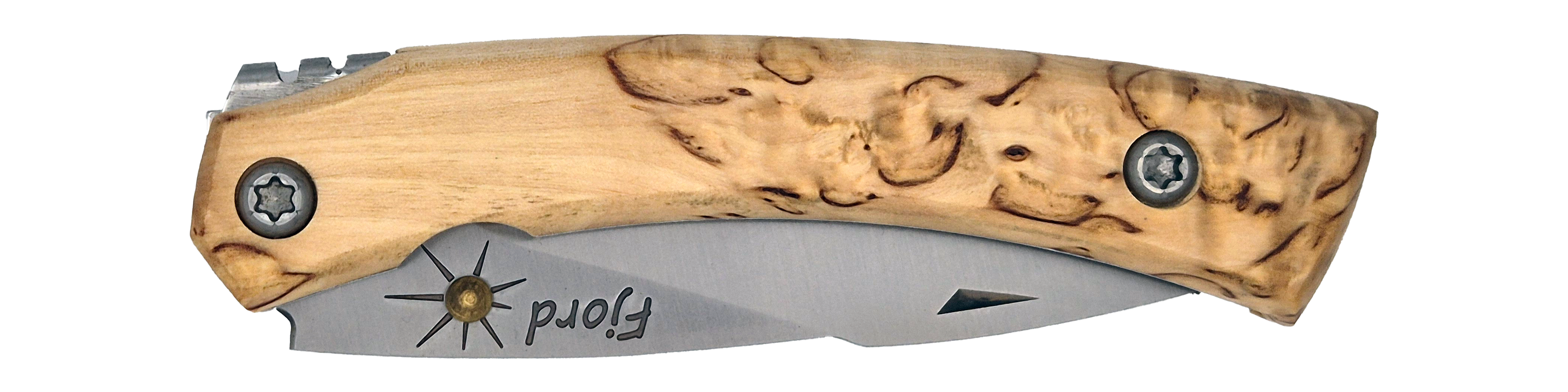 Couteau pliant Fjord – lame Carbonox ultra-tranchante 90mm – manche bouleau nordique – fabriqué en France - vue plié.