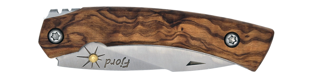 Couteau pliant Fjord – lame Carbonox ultra-tranchante 90mm – manche olivier – fabriqué en France - vue plié.