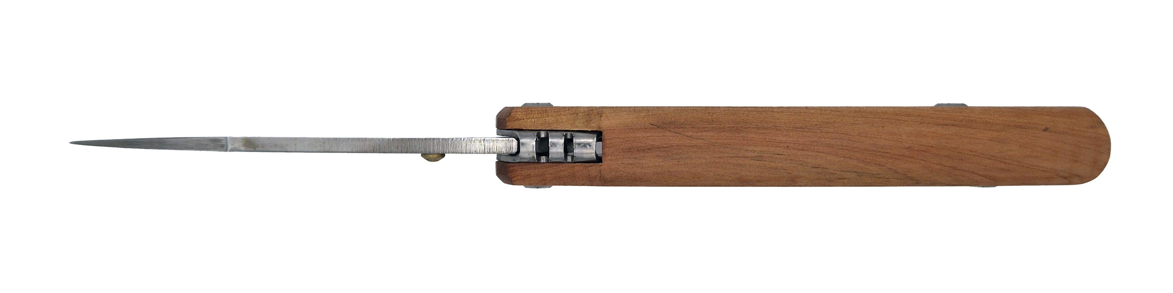 Couteau pliant Fjord – lame Carbonox ultra-tranchante 90mm – manche bois genévrier – fabriqué en France - vue dessus.