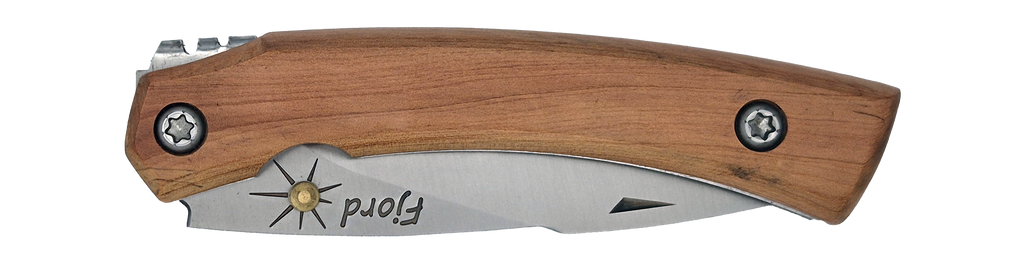 Couteau pliant Fjord – lame Carbonox ultra-tranchante 90mm – manche bois genévrier – fabriqué en France - vue plié.