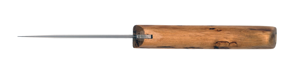 Couteau droit Fjord – lame Carbonox  – manche bois bouleau nordique – fabriqué en France - Vue dessous.