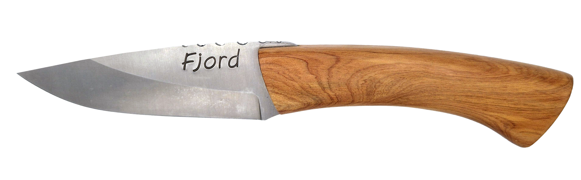 Couteau droit Fjord – lame Carbonox  – manche bois genévrier – fabriqué en France - Vue de face.