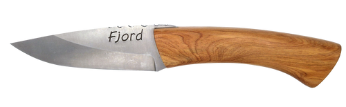 Couteau droit Fjord – lame Carbonox  – manche bois genévrier – fabriqué en France - Vue de face.