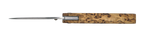 Couteau pliant Le Paysan – lame Carbonox ultra-tranchante 90mm – manche bois bouleau nordique – fabriqué en France - vue dessus.