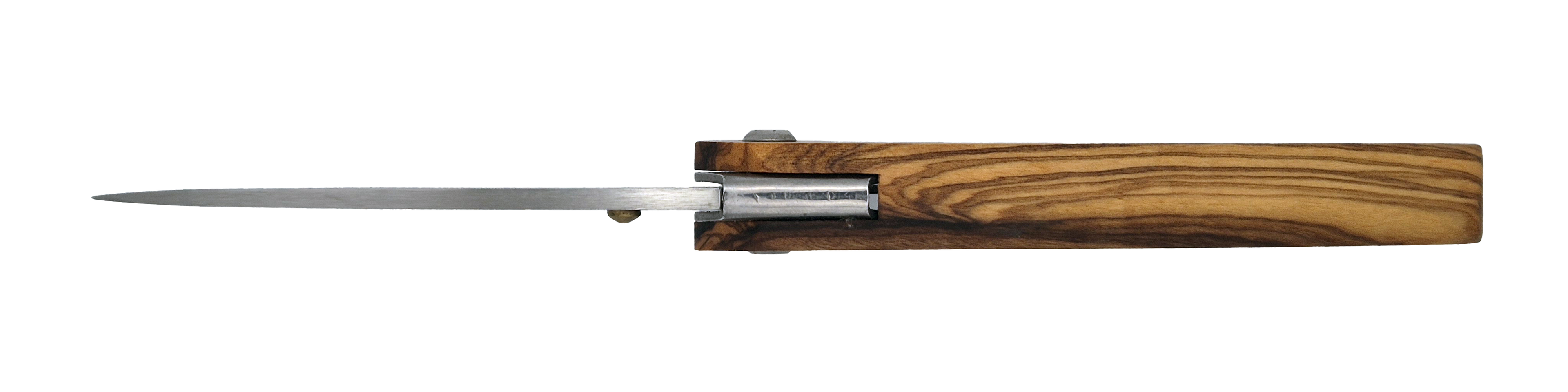 Couteau pliant Le Paysan – lame Carbonox ultra-tranchante 90mm – manche bois noyer – fabriqué en France - vue dessus.