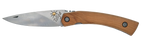 Couteau pliant Taïga – lame Carbonox ultra-tranchante 90mm – manche genévrier – fabriqué en France - vue de face.