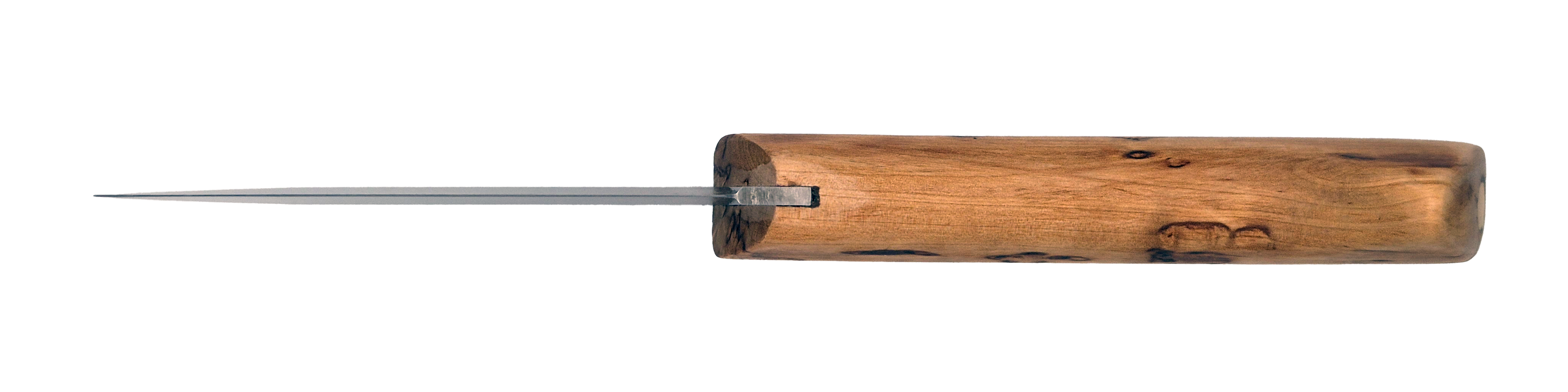Couteau droit Tundra – lame Carbonox ultra-tranchante – manche bouleau nordique – fabriqué en France - vue dessous.