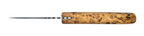 Couteau droit Tundra – lame Carbonox ultra-tranchante – manche bouleau nordique – fabriqué en France - vue dessus.