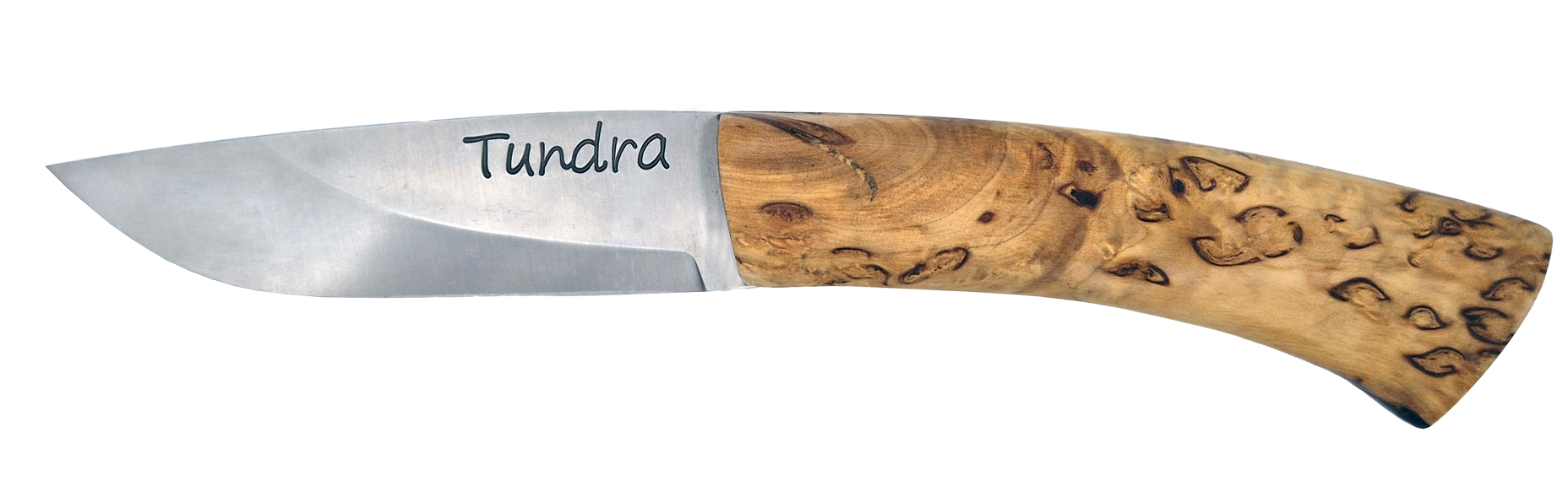 Couteau droit Tundra – lame Carbonox ultra-tranchante – manche bouleau nordique – fabriqué en France - vue de face.