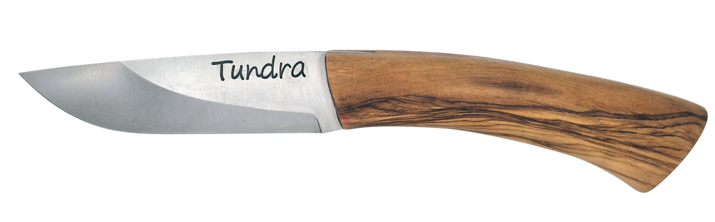 Couteau droit Tundra – lame Carbonox ultra-tranchante – manche genévrier – fabriqué en France - vue de face.