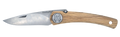 Couteau pliant Vercingétorix – lame Carbonox ultra-tranchante 90mm – manche bois chêne vert – fabriqué en France - vue de face.