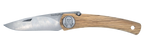 Couteau pliant Vercingétorix – lame Carbonox ultra-tranchante 90mm – manche bois chêne vert – fabriqué en France - vue de face.