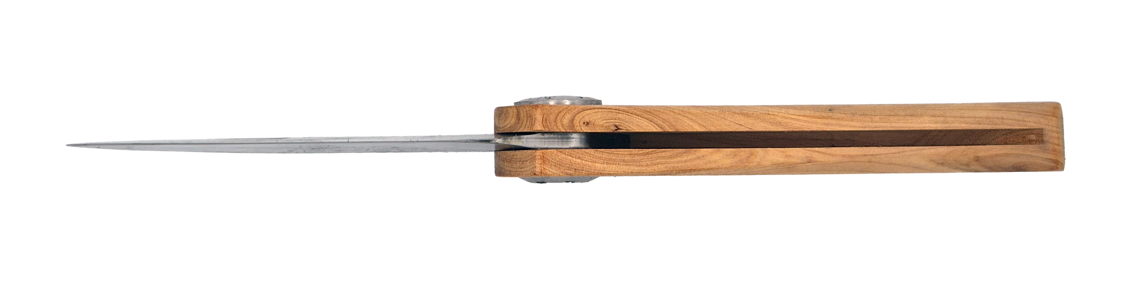 Couteau pliant Vercingétorix – lame Carbonox ultra-tranchante 90mm – manche bois genévrier – fabriqué en France - vue dessous
